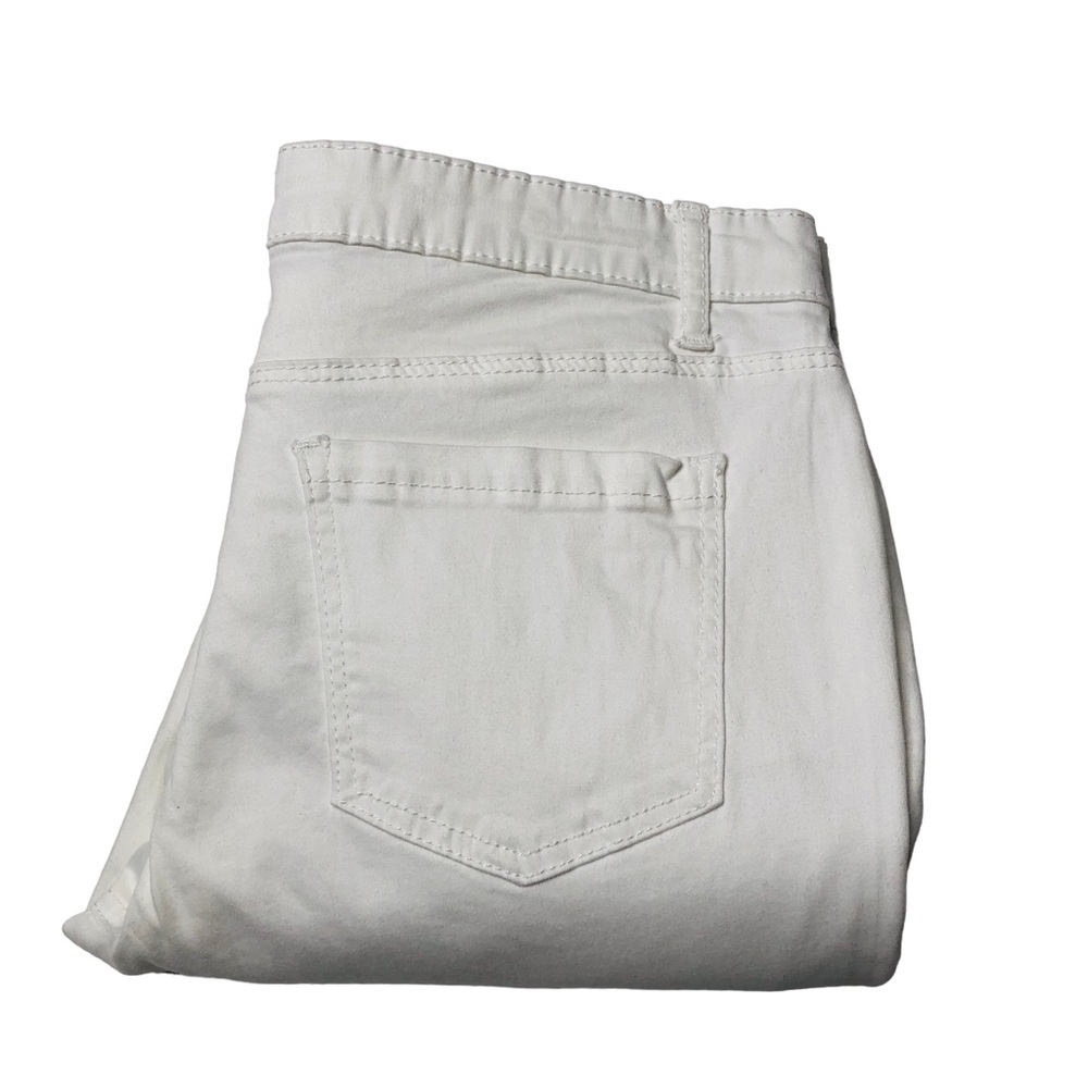 Buffalo David Bitton White Daily Mid Rise Stretch Skinny Ankle Grazer Jeans